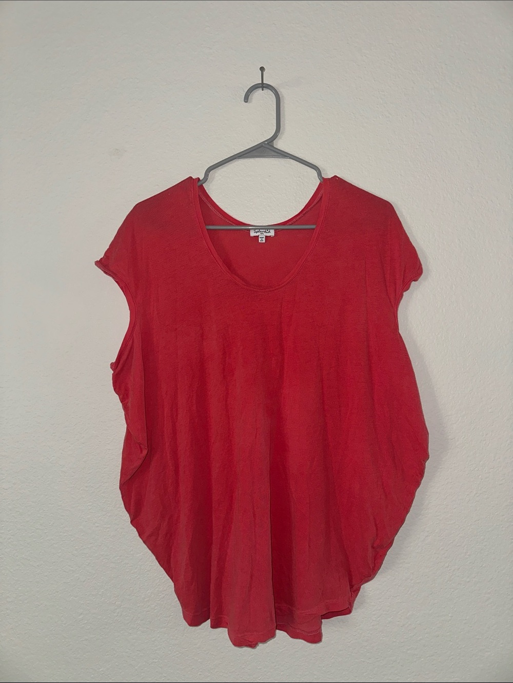 Splendid Women’s Supima Cotton Cowl Neck Top Coral Red Size M/L